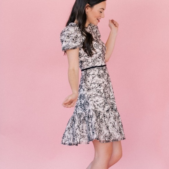 Gal Meets Glam Viola Raffia Embroider Floral Dress - Picture 6 of 6